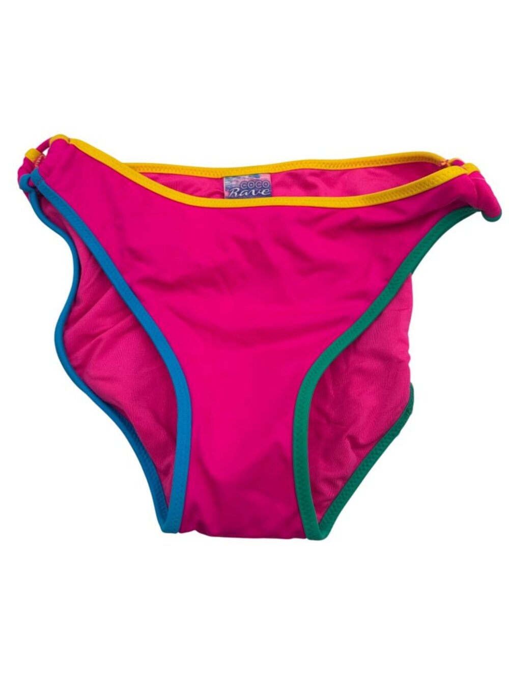 Coco Rave Womens Swim Bottom XS Pink/Yellow/Green Bikini Brief Nylon/Spandex